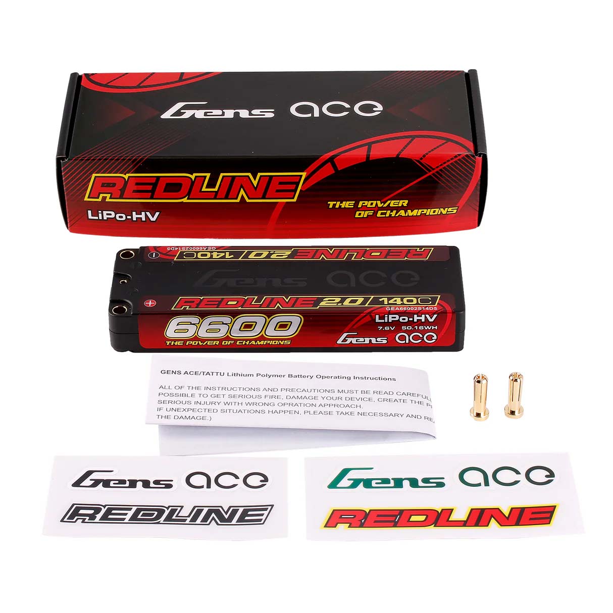 GensAce Redline 2.0 2S HV 7.6V-140C-6600 139x47x20mm 244g