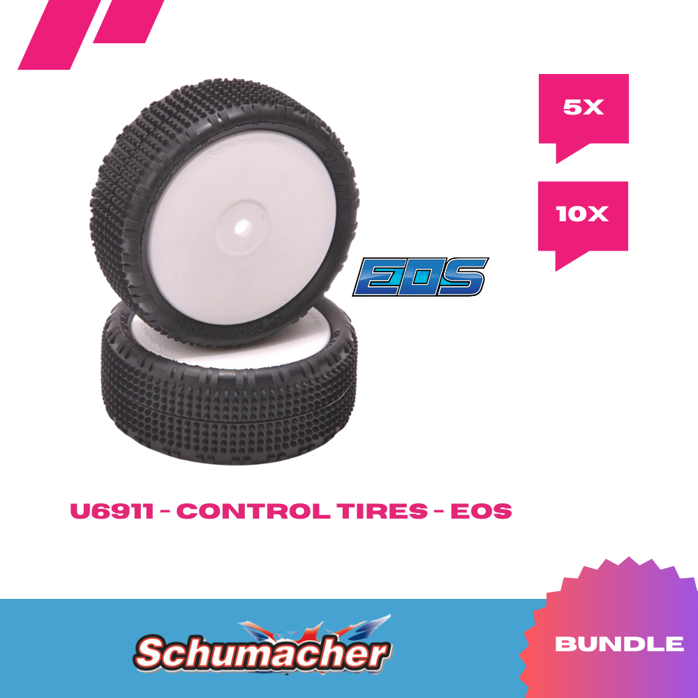 Schumacher Shard - 1/10 4WD Tyres - Yellow - Pre-Glued - U6911 (5-10pcs.) - RCXX - RC Racing Shop | RC Models | Tuning & Spare Parts for Professionals