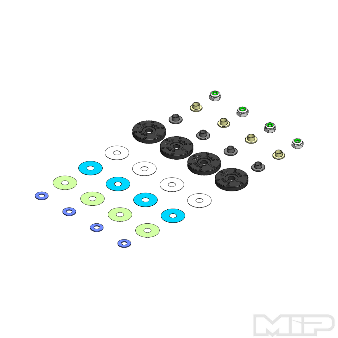 MIP Bypass1™ Hi-Flow™ Pistons, 8-Hole x 1.2mm, 1/8th Scale - #23410