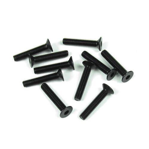Tekno M3x16mm Flat Head Screws (black, 10pcs) - TKR1327