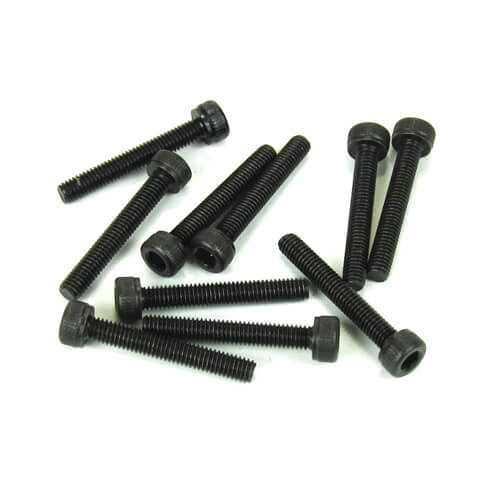 Tekno M3x20mm Cap Head Screws (black, 10pcs) - TKR1529