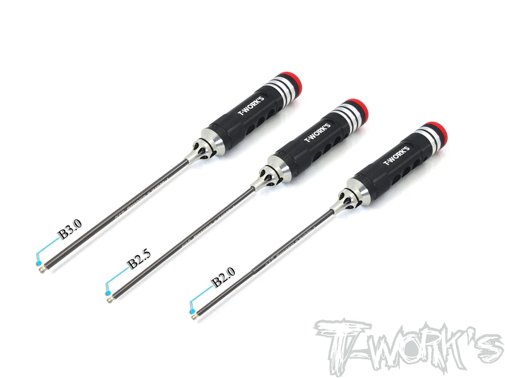 T-Works TT-058-BS Ball Allen Wrench Set - 2.0 / 2.5 / 3.0mm x 120mm (3) - RCXX - rc racing for professionals