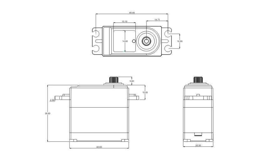 SRT Servo CH6035 1/5 Onroad/Offroad HV (0.14s/8.4V/35kg) Coreless - RCXX - rc racing for professionals