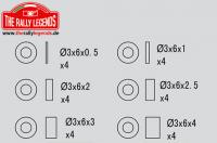 Rally Legends Aluminium spacer set (24) - RCXX - RC Racing Shop | RC Models | Tuning & Spare Parts for Professionals